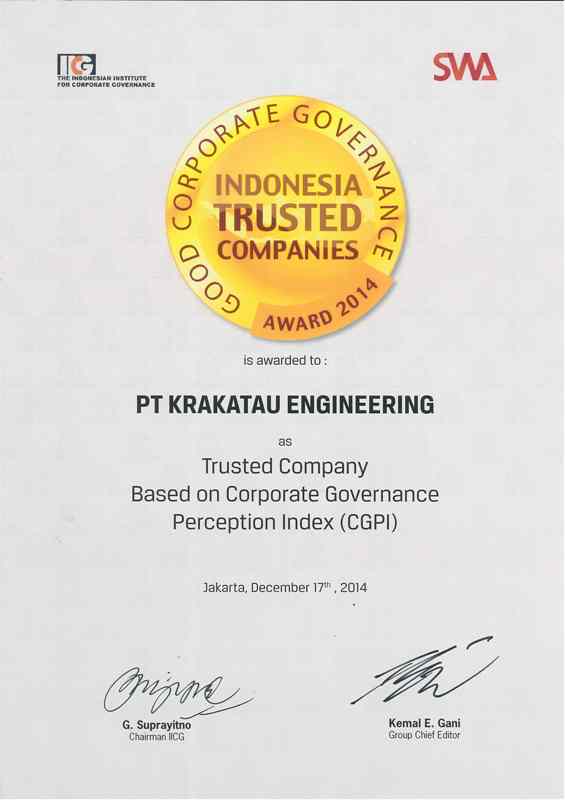 GCG AWARD 2014 (Trusted Company)